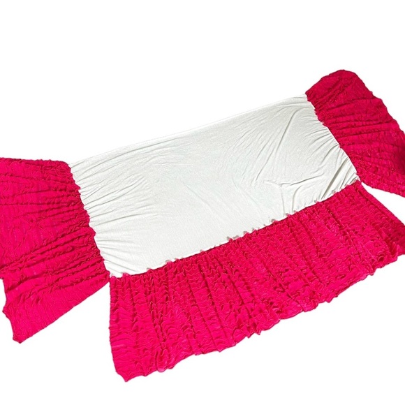 Gorgeous Hot Pink Crib Skirt 3 Sided with Tiered Ruffles - Picture 4 of 6
